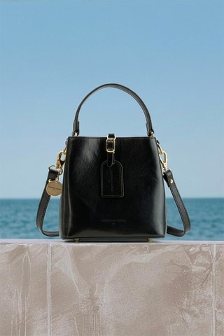 Borsa a mano in pelle Myra - Nero