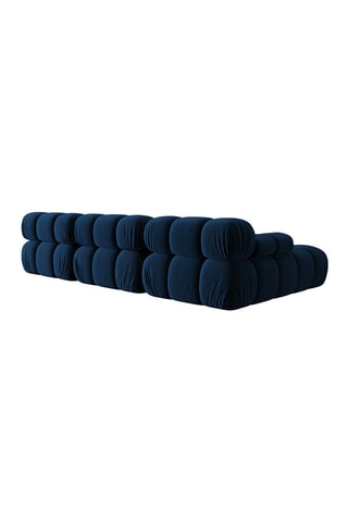 Canapé d'angle gauche modulable Tropea - Bleu roi - 4 places - Toucher velours