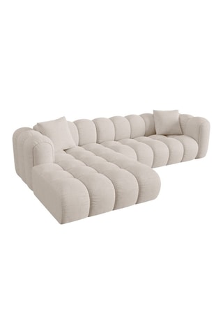 Canapé d’angle gauche modulaire Arden - Beige - 4 places - tissu chenille