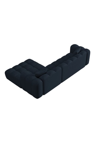 Canapé d’angle droit modulaire Arden - Bleu roi - 4 places - En tissu structurel