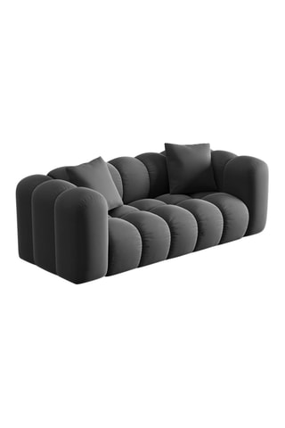 Canapé Halley - Gris foncé - 2 places - Toucher velours