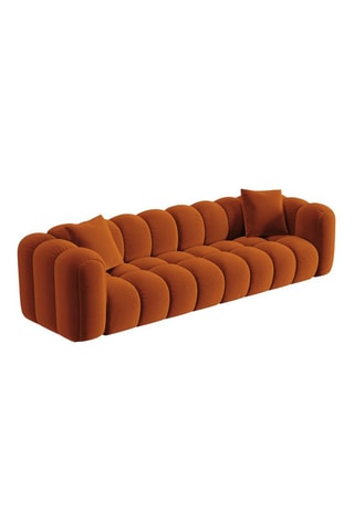 Canapé modulaire Arden - Rouge brique - 4 places - Toucher velours