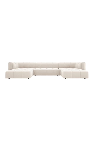 Canapé panoramique Adams - Beige clair - Toucher velours