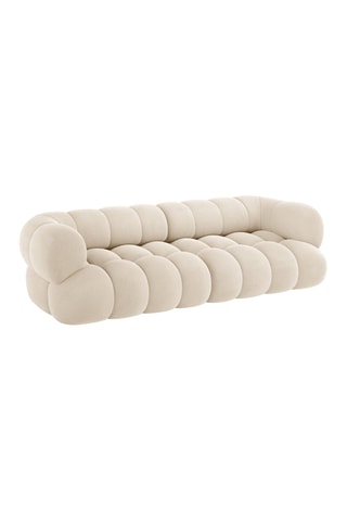 Canapé modulaire Maurice - Beige clair - 4 places - Toucher velours