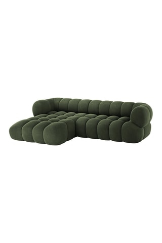 Canapé d’angle gauche Maurice - Vert - 3 places - Toucher velours