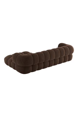 Canapé d'angle droit modulable Maurice - Marron - 3 Places - Tissu velours