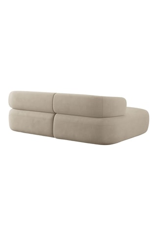 Canapé d'angle gauche Aldrin - Beige - 3 places - En velours