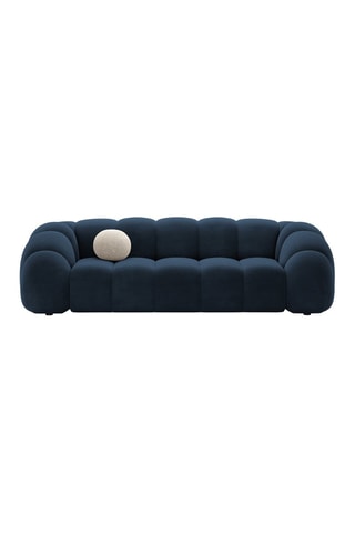Canapé Lyna - Bleu roi - 4 places - Toucher velours