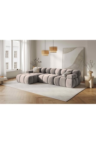 Canapé d'angle gauche modulable Tropea Beige