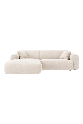 Canapé d’angle gauche Theo - Beige - 4 places - Tissu chenille