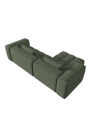 Canapé d'angle gauche Lorella - Vert olive - 3 places - Revêtement en tissu