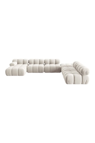 Canapé d'angle droit panoramique modulable Tropea Beige clair