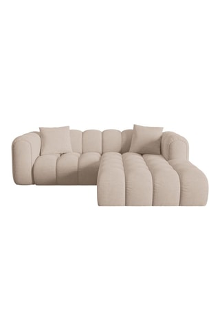 Canapé d’angle droit modulaire Arden - Beige - 3 places - Tissu chenille