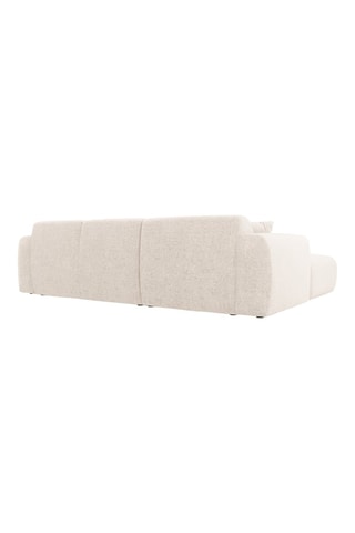 Canapé d’angle droit Theo - Beige - 4 places - Tissu chenille