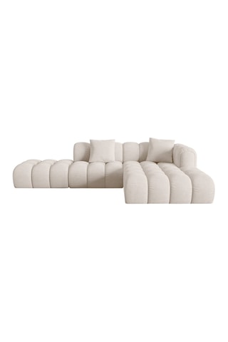 Canapé d'angle droit Clotilde - Beige - 4 places - Revêtement en tissu