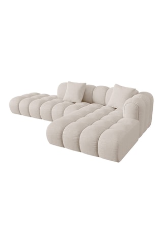 Canapé d'angle droit Clotilde - Beige - 4 places - Revêtement en tissu