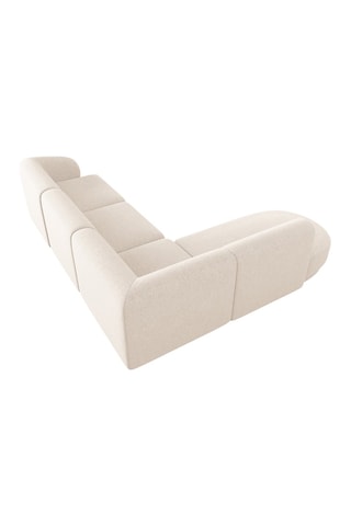 Canapé d'angle gauche Lionel - Beige clair - 5 places - Toucher tissu chenille