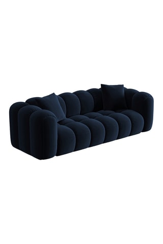 Canapé Arden - Bleu roi - 3 places - Tissu velours