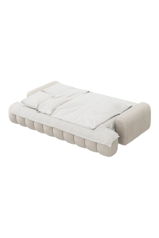 Canapé convertible Orchid - Beige - 4 places - En tissu structurel