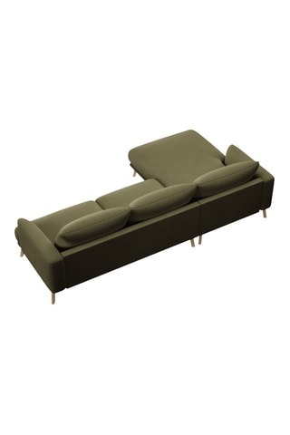 Canapé d’angle gauche Margot - Vert olive - 4 places - Toucher velours