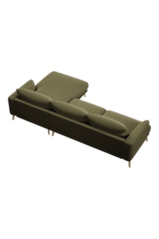 Canapé d’angle droit Margot - Vert olive - 4 places - Toucher velours