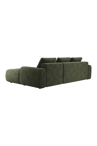 Canapé d'angle droit convertible Simona - Bleu marine - 3 places - Toucher velours