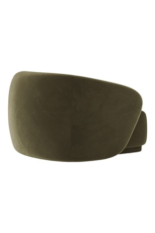 Fauteuil Louis - Vert olive - Toucher velours
