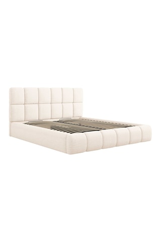 Lit-coffre avec tête de lit Tropea - Beige clair