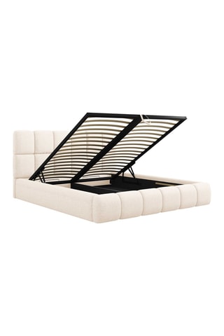 Lit-coffre avec tête de lit Tropea - Beige clair