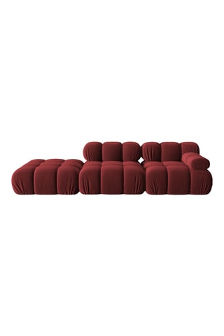Canapé d'angle gauche modulable Tropea - Bordeaux - 4 places - Toucher velours