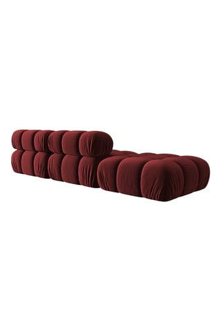 Canapé d'angle gauche modulable Tropea - Bordeaux - 4 places - Toucher velours