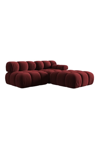 Canapé d'angle gauche modulable Tropea - Bordeaux - 4 places - Toucher velours