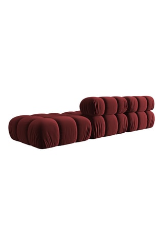 Canapé d'angle droit modulable Tropea - Bordeaux - 4 places - Toucher velours