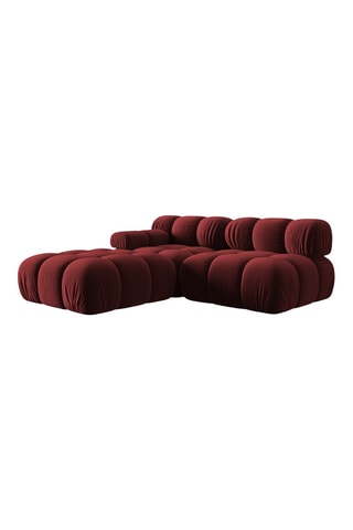 Canapé d'angle droit modulable Tropea - Bordeaux - 4 places - Toucher velours