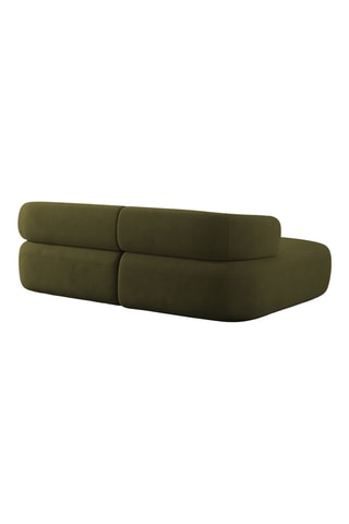 Canapé d'angle gauche Aldrin - Vert olive - 3 places - Toucher velours