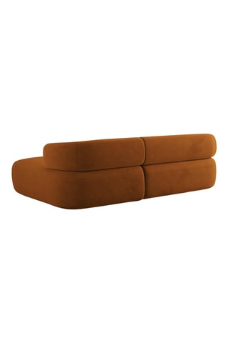 Canapé d'angle droit Aldrin - Marron - 3 places - Toucher velours