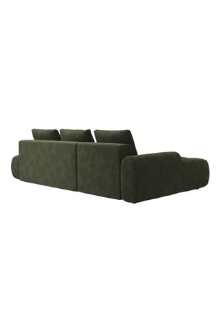 Canapé d'angle gauche convertible Orchid - Vert foncé - 3 places - Toucher velours