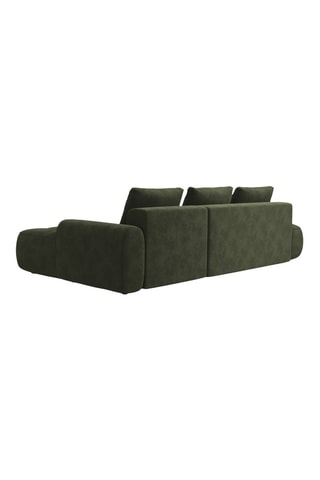 Canapé d'angle droit convertible Orchid - Vert foncé - 3 places - Toucher velours