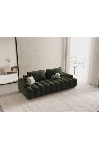 Canapé convertible Orchid - Vert foncé - 4 places - Toucher velours