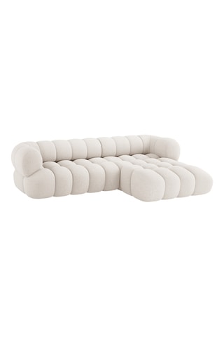 Canapé d'angle droit Maurice - Beige - 3 places - En tissu chenille