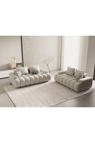 Canapé Orchid - Beige - 2 places - En tissu structuré