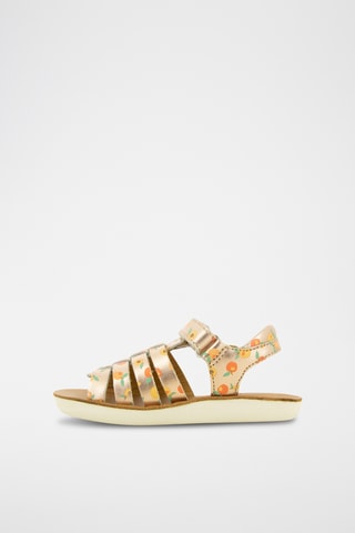 Sandálias romanas em couro Goa Spart - Rosa - Branco, laranja e rosa