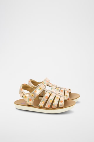 Sandálias romanas em couro Goa Spart - Rosa - Branco, laranja e rosa