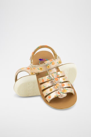 Sandálias romanas em couro Goa Spart - Rosa - Branco, laranja e rosa
