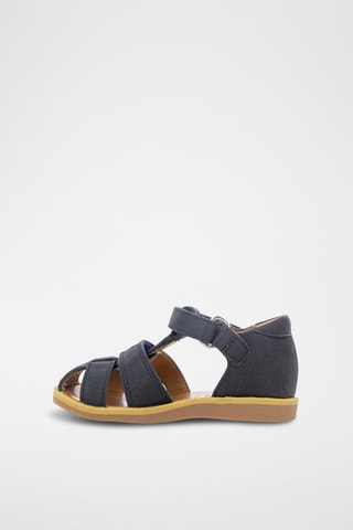 Sandálias em couro Poppy Boy Strap - Azul - Azul, amarelo e castanho