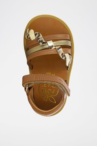 Sandalias de piel Poppy Tresse - Blanco y marrón