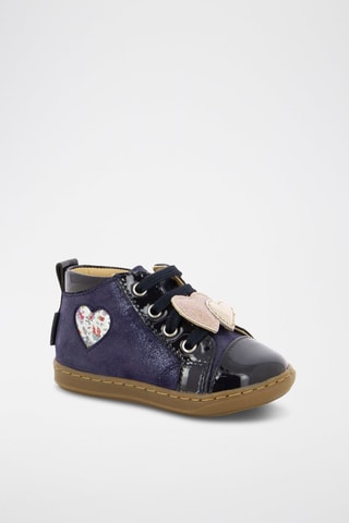 Botines de piel - Blanco, azul y rojo