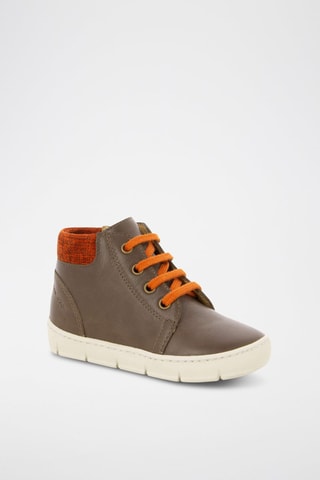 Zapatillas altas de piel - Rojo, marrón y naranja