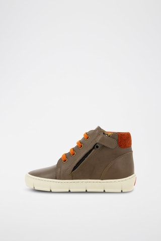 Zapatillas altas de piel - Rojo, marrón y naranja
