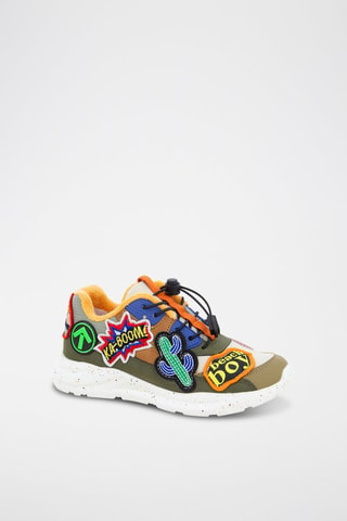 Zapatillas - Beige, verde y marrón